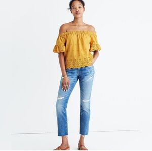 《 Madewell 》Off Shoulder Eyelet Top